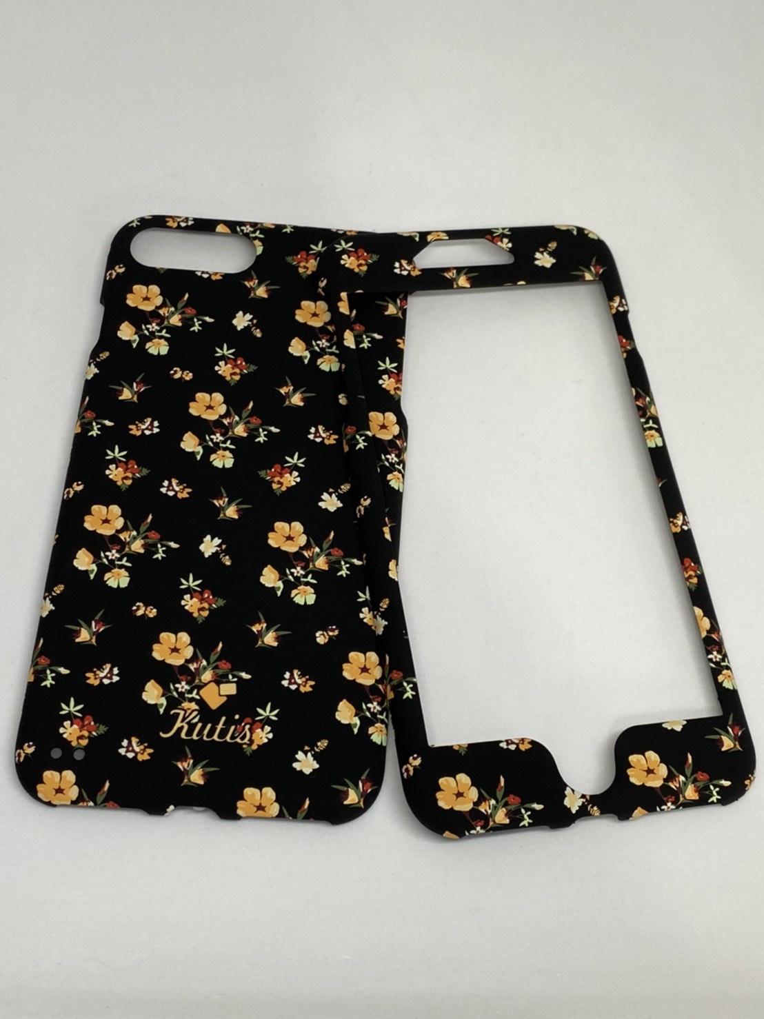 เคสคูทิส(Kutis)เคสไอโฟน7พลัส,8พลัส(ลายดอกไม้ช่อดอกสีส้ม)มาใหม่ เคสประกบหน้า-หลัง เคสเรืองแสง เคสลายวินเทจ ร้านSuperhero Klongthom