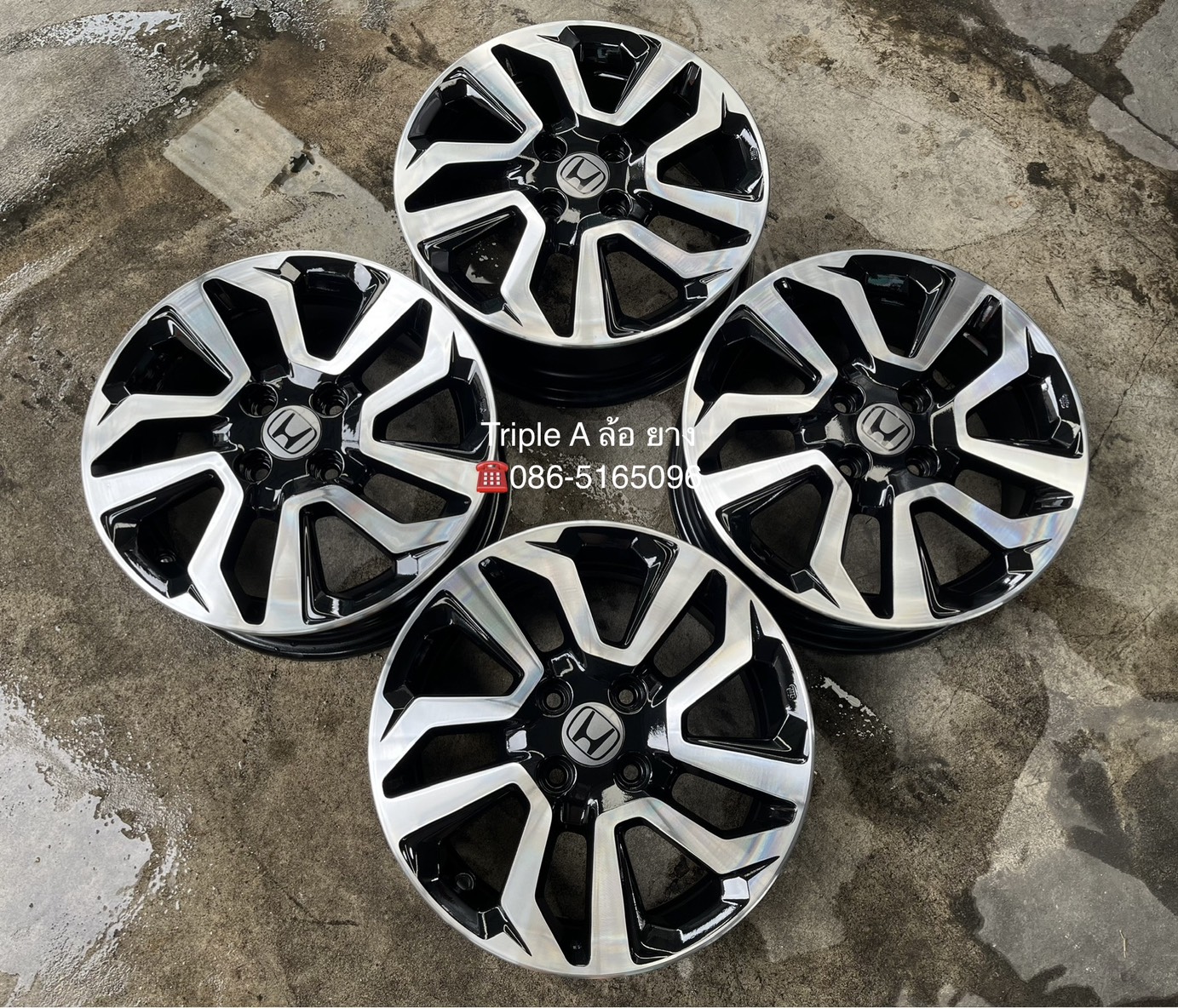 ✨ล้อแม็ก✨Honda Jazz GK ขอบ 15 สีดำหน้าเงา💖สวยกริ๊บ💖