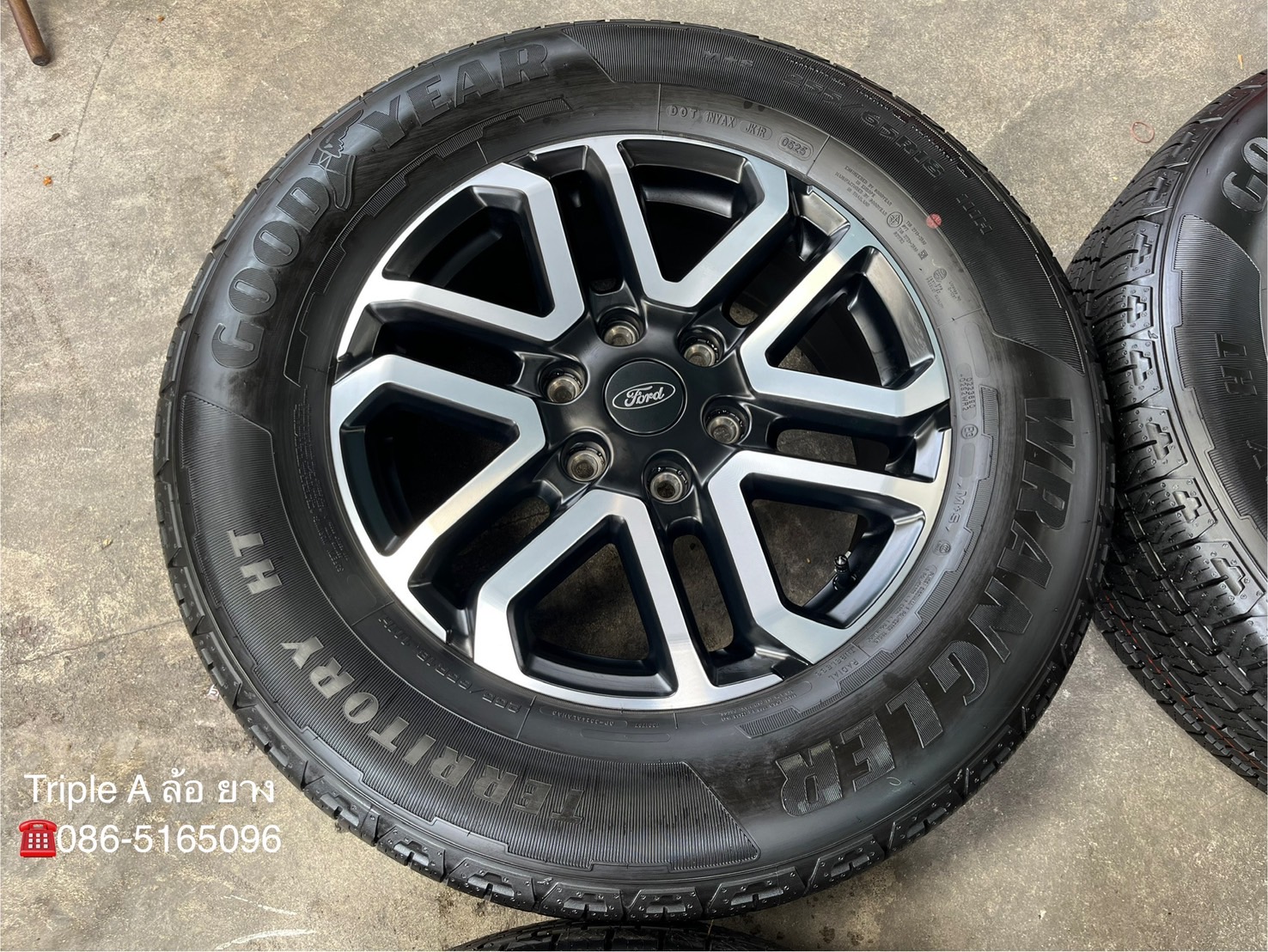 💥ปี25💥✨ล้อแม็กป้ายแดง✨Ford Next-Gen Sport ขอบ 18 ดำหน้าเงา พร้อมยางใหม่ป้ายแดง 255-65-18 Goodyear💖