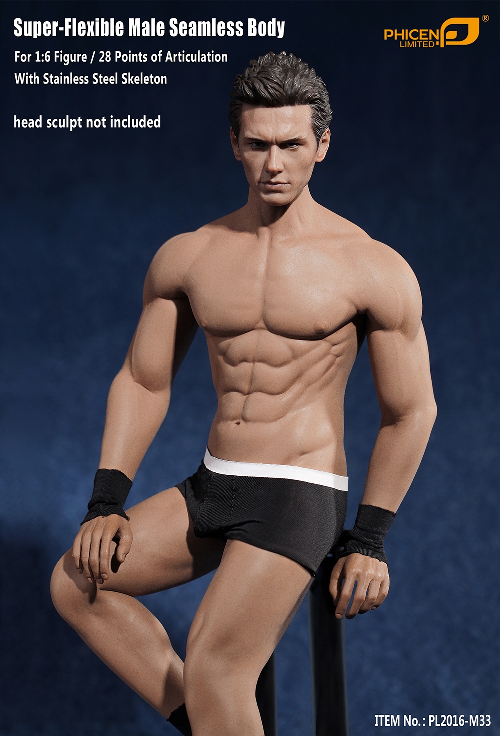 TBLeague PL2016-M33 male super flexible seamless body with metal skeleton