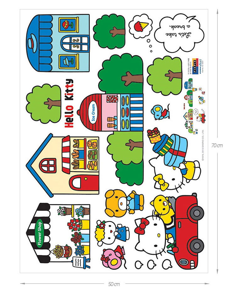 KS-58357 สติ๊กเกอร์คิตตี้เที่ยวเมือง HELLO KITTY in the city 50x70 cm