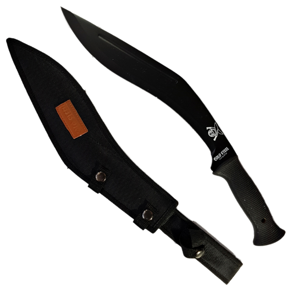 มีดพก มีดกุรข่า มีดเดินป่า มีดใบตาย Cold Steel Conqueror Kukri ขนาด 17.5 นิ้ว (44 ซม.) สีดำ พร้อมซองผ้าไนล่อนใส่มีด