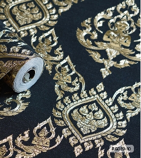 ลายไทย เทพพนม ปั๊มลายสีทอง