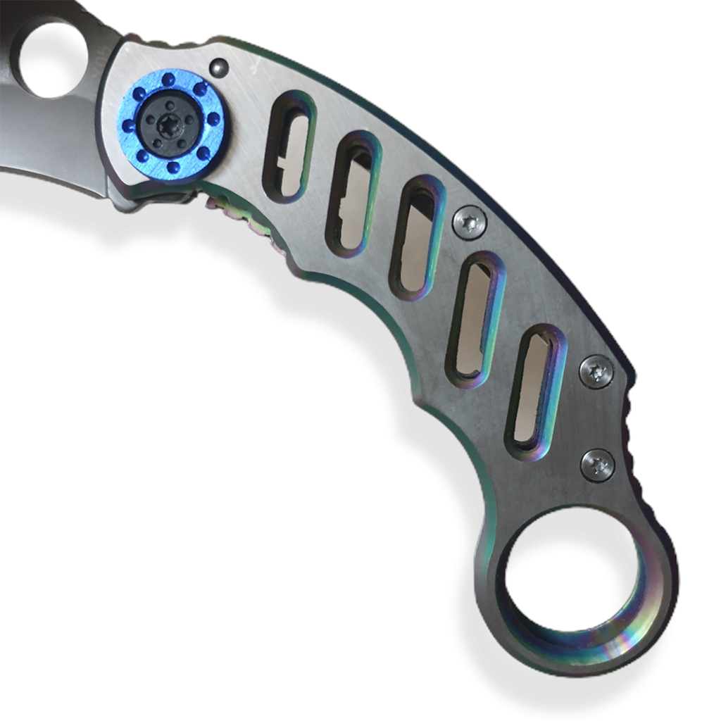 มีดพก มีดพับ มีดคารัมบิต MANTIS KNIVES MK-2 CINQ 2 (สีเทา)