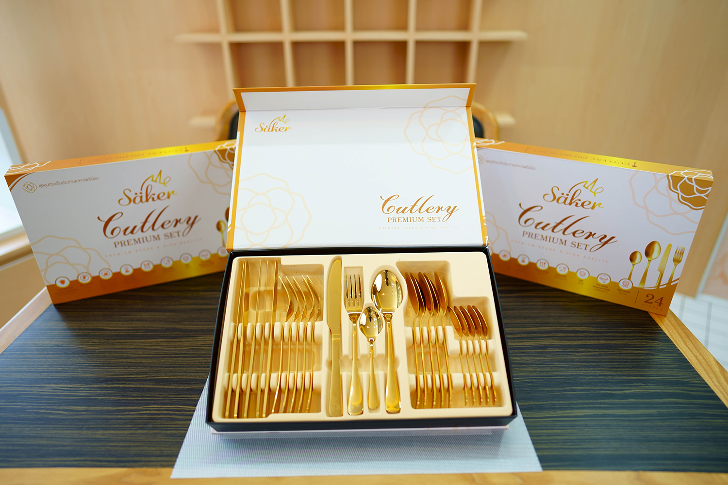 ลด46.7% Säker ชุดอุปกรณ์รับประทานอาหารแบบปลอดสารพิษ(มีใบรับรองยืนยัน)ครบชุด ชุดใหญ่ สเตนเลสสตีลแท้100% แบบหนา ได้ทั้งหมด 24ชิ้น พรีเมี่ยมเกรด เกรดที่ใช้ในภัตตาคารในยุโรปรวมถึงประเทศฝรั่งเศส