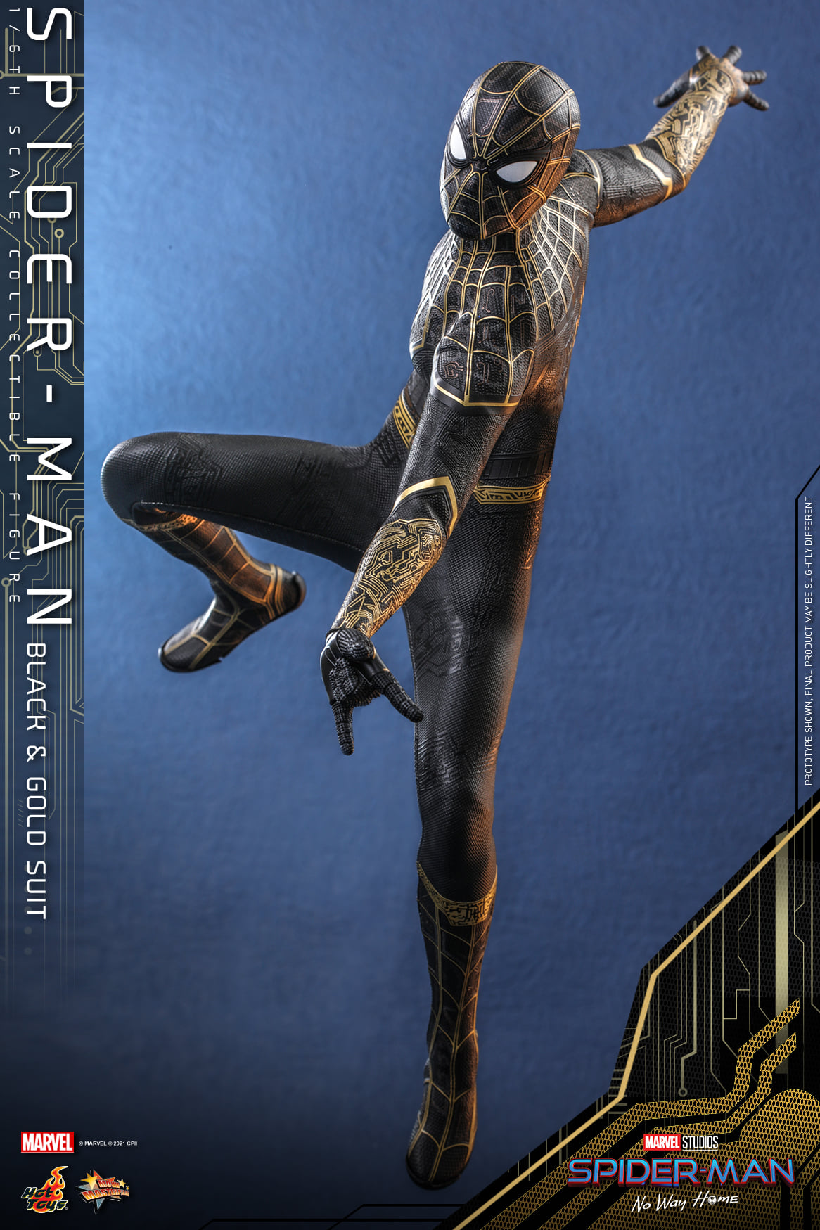 Hot Toys MMS604 1/6 Spider-Man: No Way Home - Spider-Man (Black & Gold Suit)