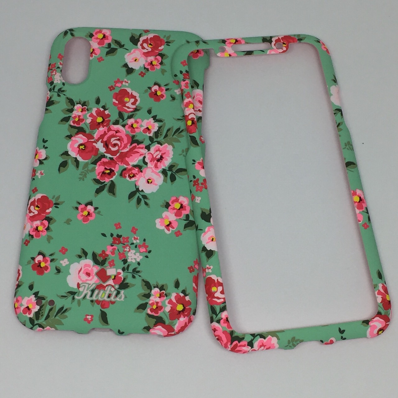 เคสคูทิส (Kutis) ไอโฟนX,XS (ลายดอกไม้ สีพื้นหลังสีเขียวพาสเทล)มาใหม่ๆ