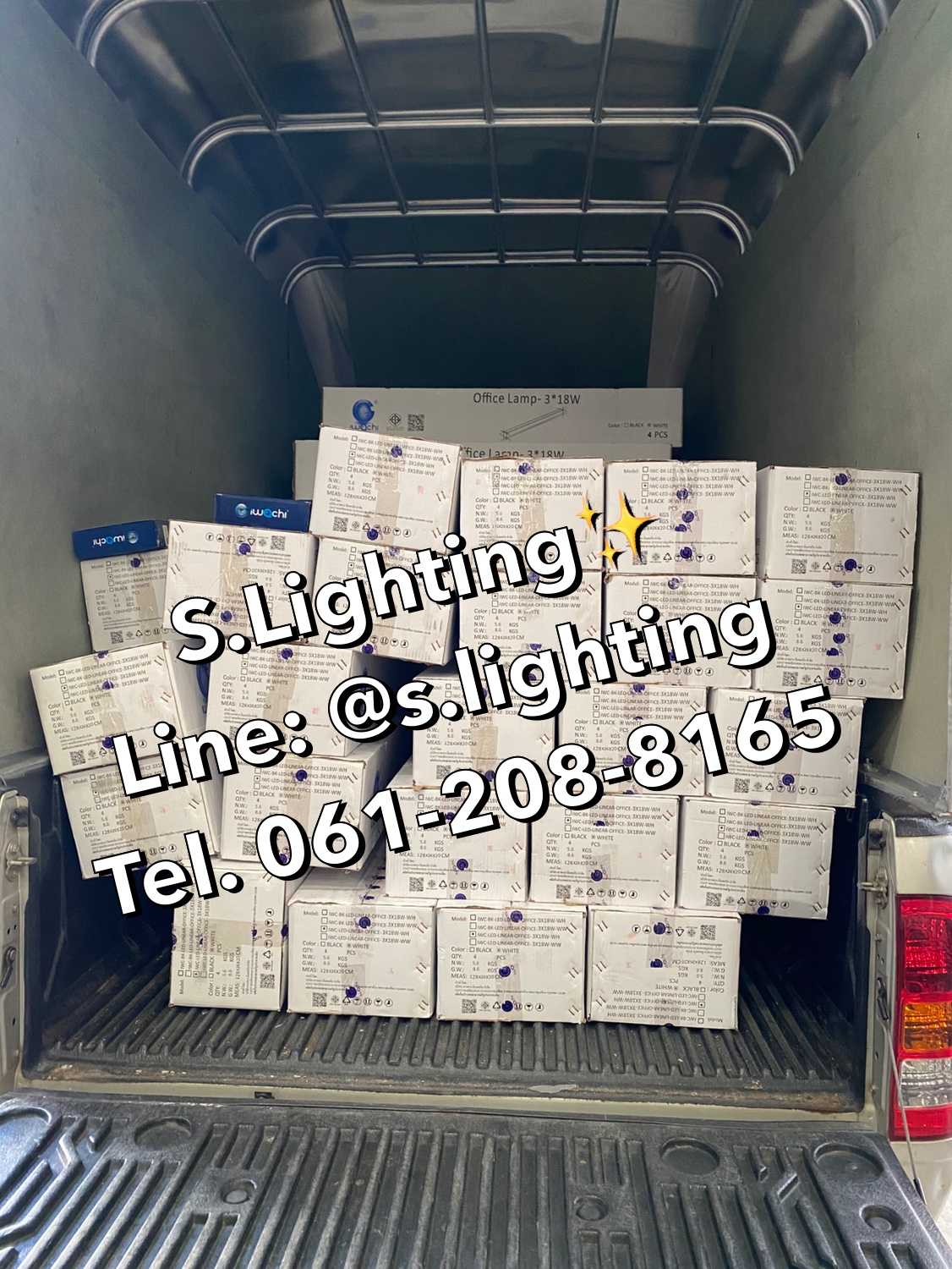 โคมไฟแขวนสลิงเพดาน Linear Office LED 3x18w แสงขาว (เปลี่ยนหลอดได้)