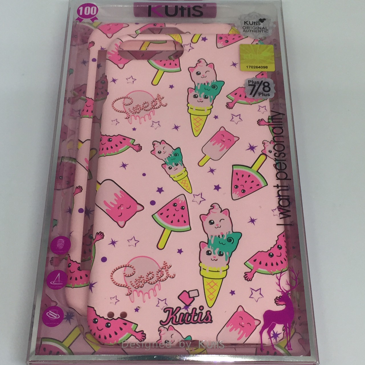 เคสคูทิสKutisไอโฟน7พลัส,8พลัส(ลายไอติมแตงโมSweet)มาใหม่ เคสประกบหน้า-หลัง เคสเรืองแสง เคสลายวินเทจ ร้านSuperhero Klongthom