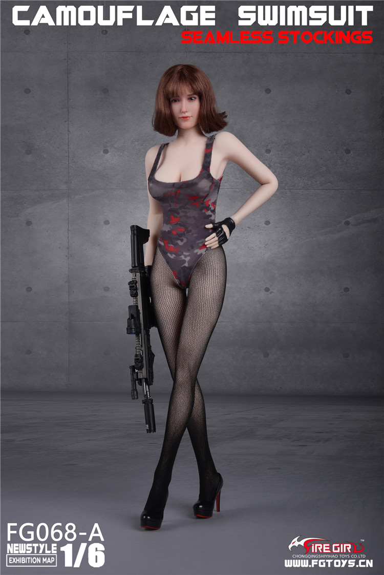 Fire Girl Toys 1/6 FG068 Camouflage swimsuit Seamless tights Suit