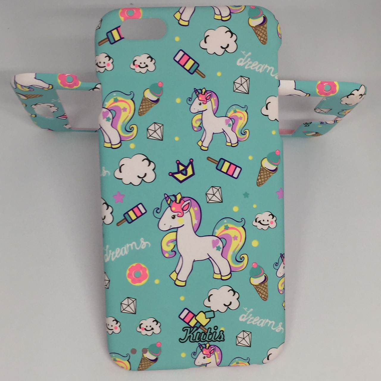 เคสคูทิส (Kutis) ไอโฟน6พลัส,6Sพลัส(ลายม้ายูนิคอร์นพื้นหลังสีเขียวอ่อน)