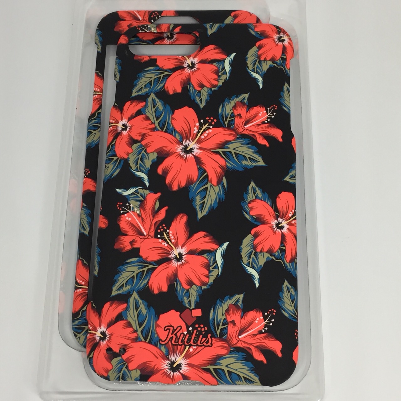 เคสคูทิส(Kutis)ไอโฟน7พลัส,8พลัส(ลายดอกชบาสีแดง)มาใหม่