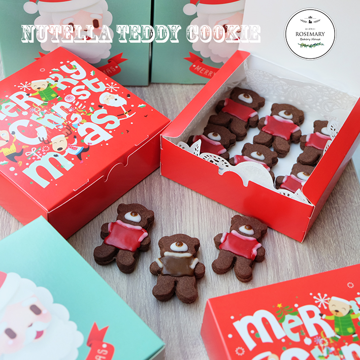 🐻🐻🐻 คุ้กกี้หมีนูลเทลล่า NUTELLA TEDDY COOKIE 🎄☃️❄️🎅🎄 (คุ้กกี้น้องหมีรสโกโก้สอดไส้นูลเทลล่า) - CKK (ราคาต่อชิ้น)