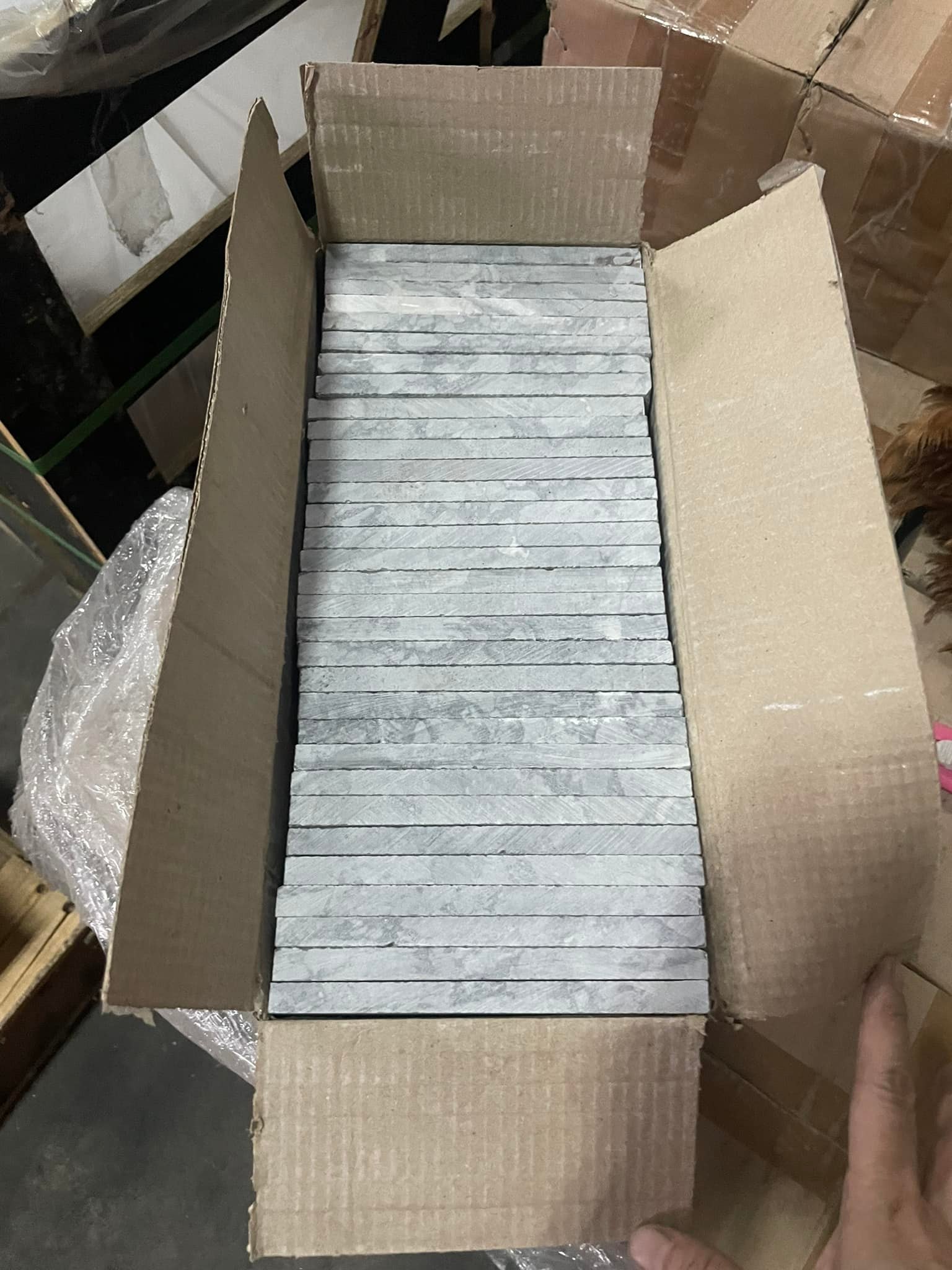 หินธรรมชาติ หินปูสระว่าย White Cloudy SIZE10x10