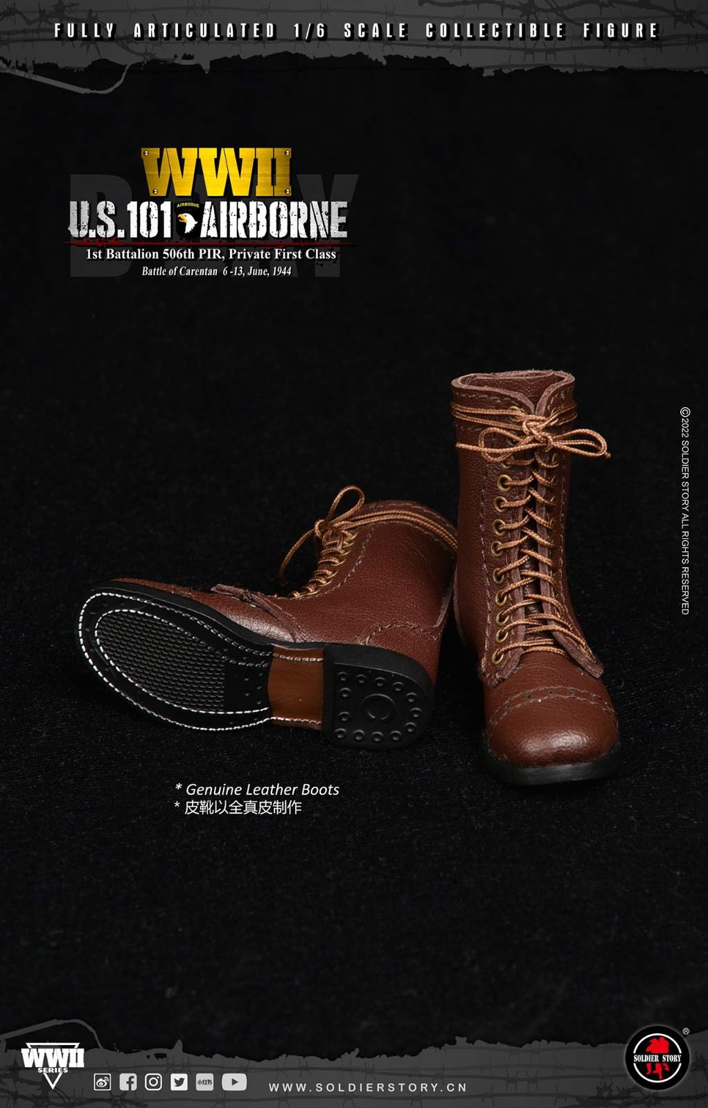 Soldier Story SS-126 1/6 WWII U.S. 101st Airborne - 1st Battalion 506th PIR, Private First Class