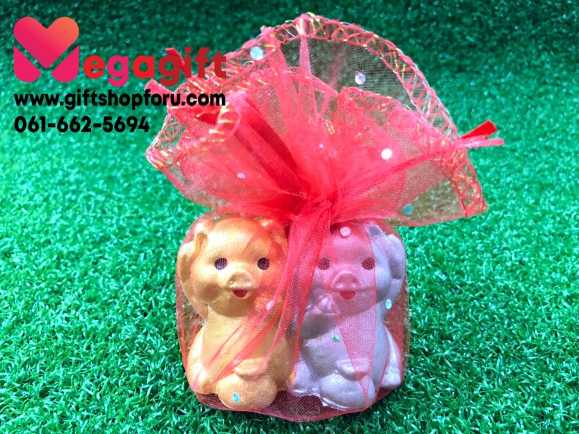 หมูเงินหมูทองคู่ มงคลห่อผ้า