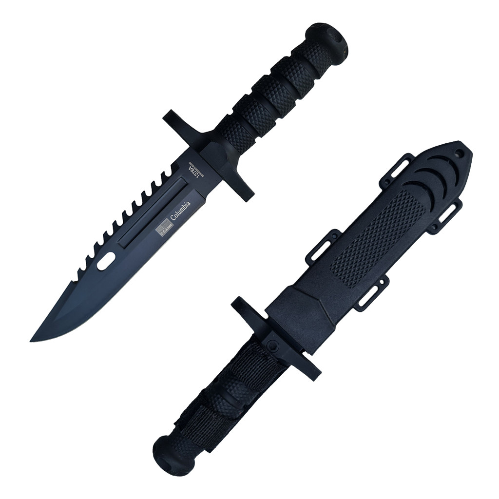 มีดพก มีดเดินป่า มีดใบตาย Columbia 1378A พร้อมปลอกมีดพลาสติก ABS สำหรับเก็บมีด