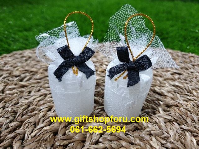 ของชำร่วยงานศพ พิมเสนน้ำห่อผ้าลูกไม้