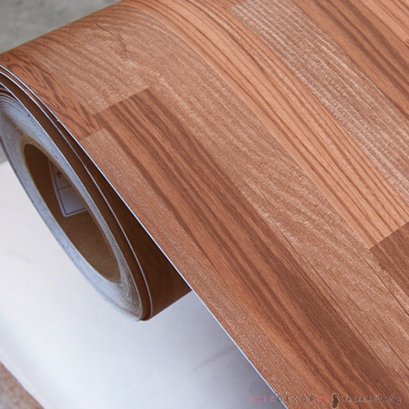 พีวีซีปูพื้น ลายไม้ สีส้ม JP-005 หน้ากว้าง 100 ซม หนา 0.6 มม ยาวเมตรละ