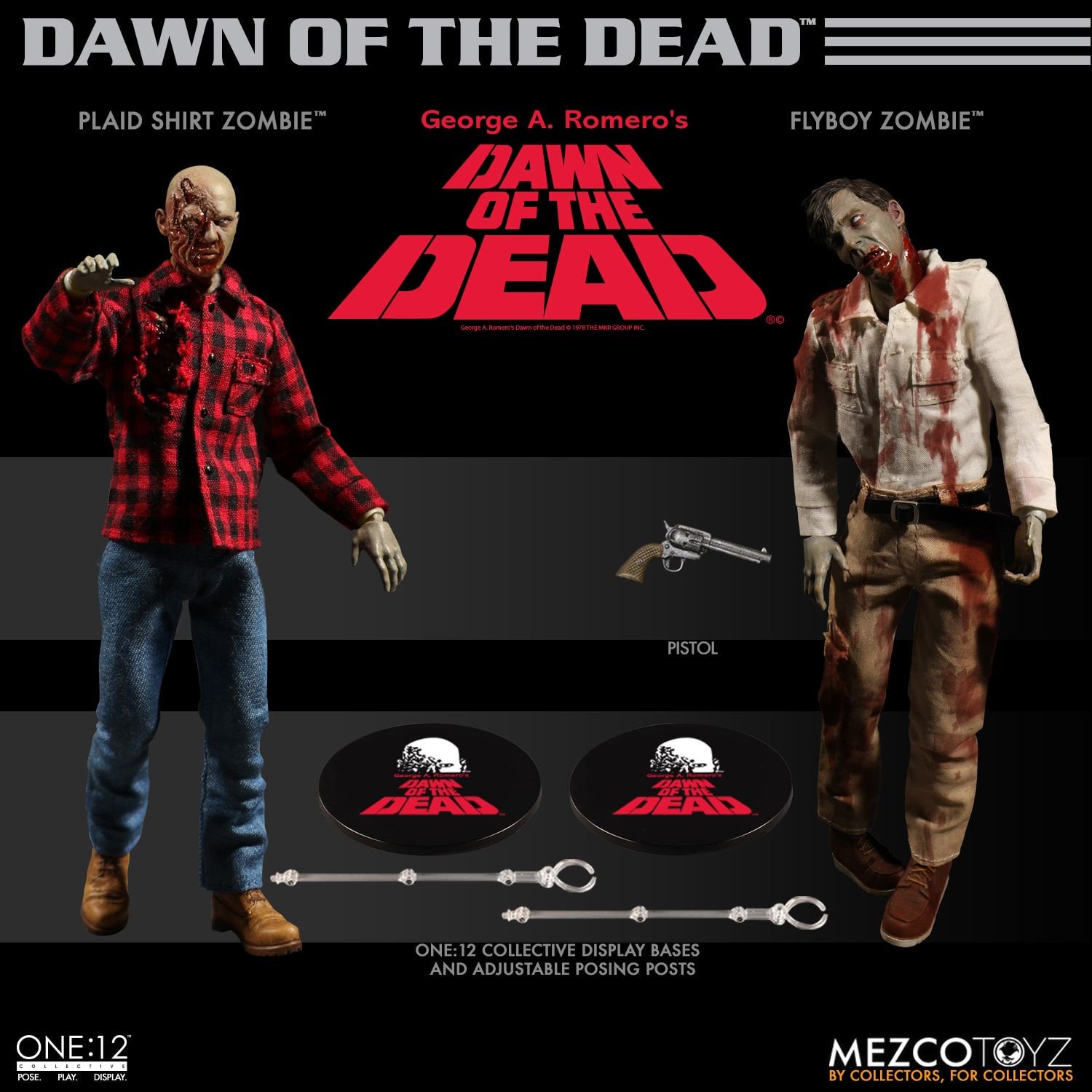 Mezco Toyz 1/12 Dawn of the Dead - Plaid Shirt Zombie & Flyboy Zombie