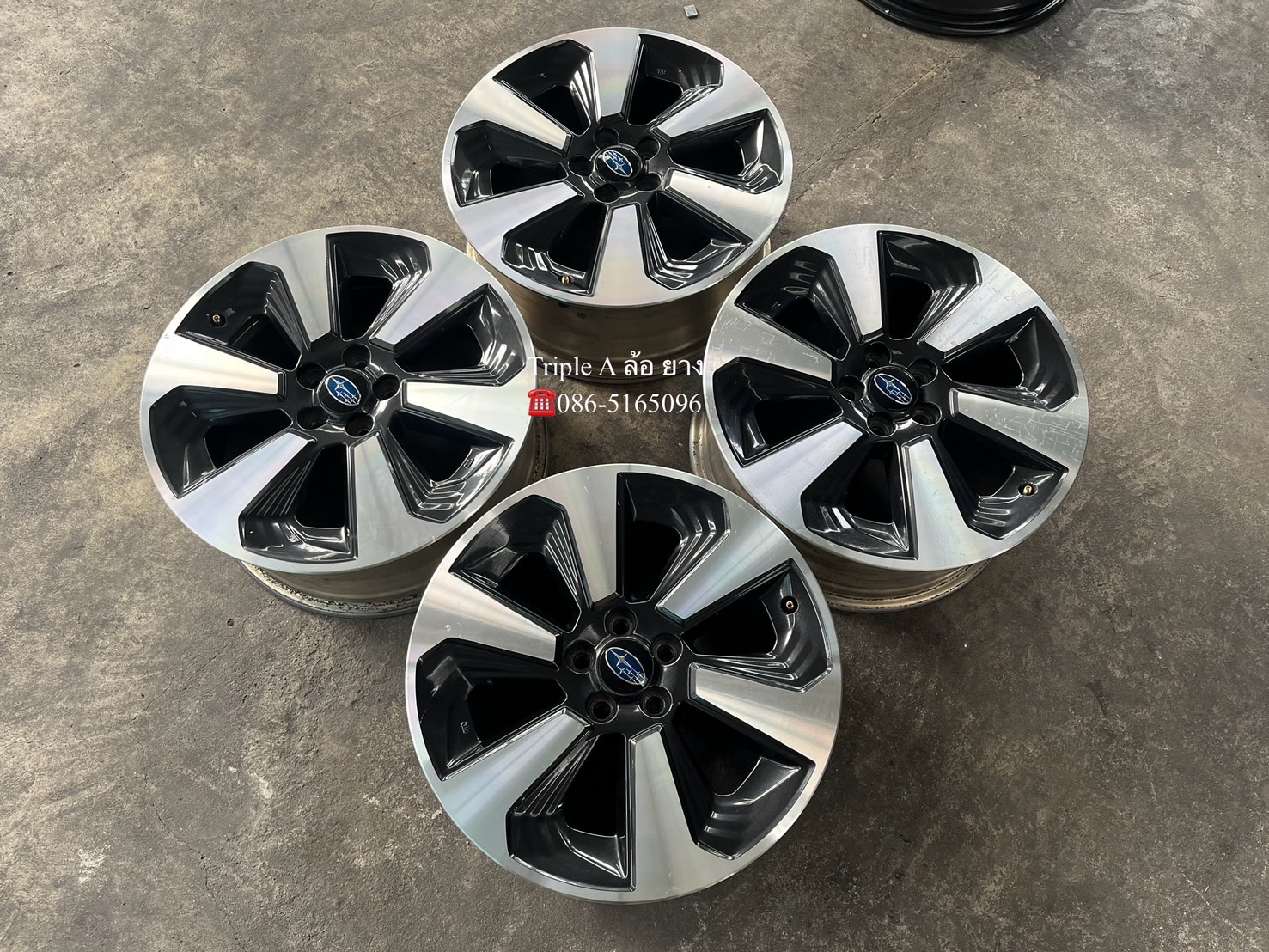 ✨ล้อแม็ก 5รู100✨Subaru Forester ขอบ 17 ดำหน้าเงา