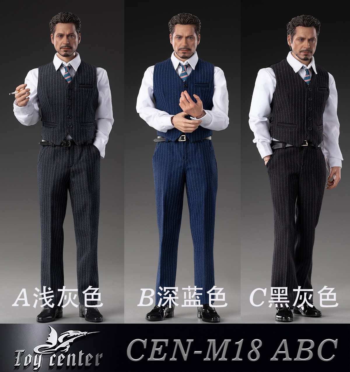 Toy Center CEN-M18 1/6 English Gentleman Tony Striped Suit