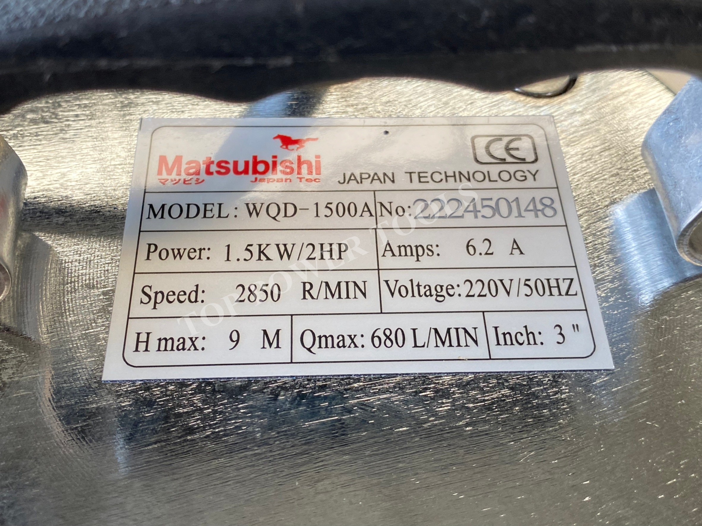ปั๊มแช่ดูดโคลน 3"x2HP WQD-1500 MATSUBISHI