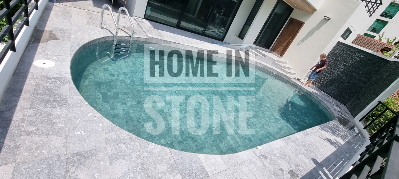 หินปูสระว่ายน้ำ white cloudy