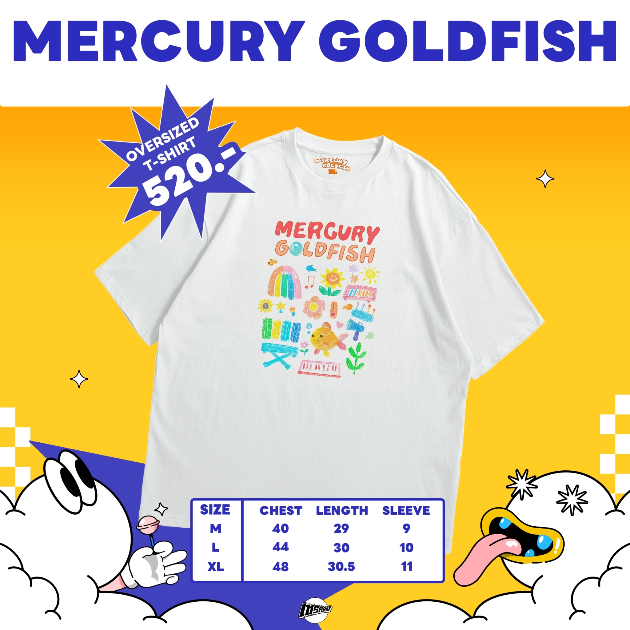 T-Shirt : MERCURY GOLDFISH - CAT T-SHIRT 2024 Oversized