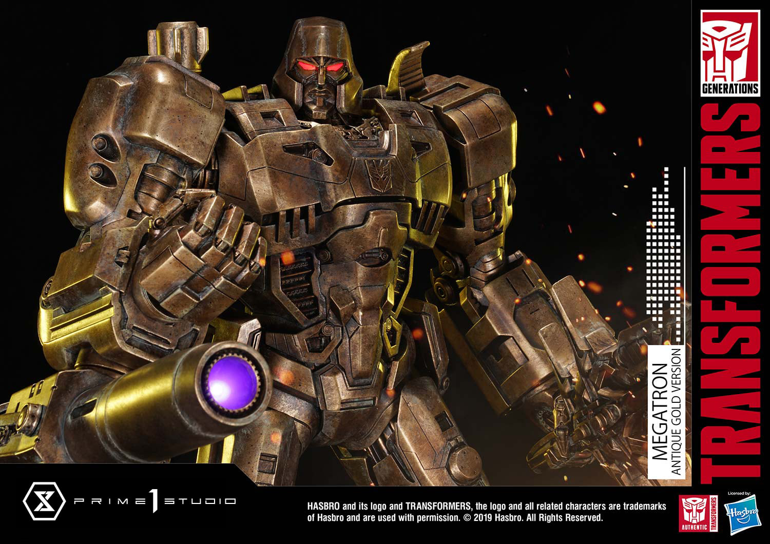 Prime 1 Studio PMTF-02AG Transformers G1 - Megatron (Antique Gold Version)
