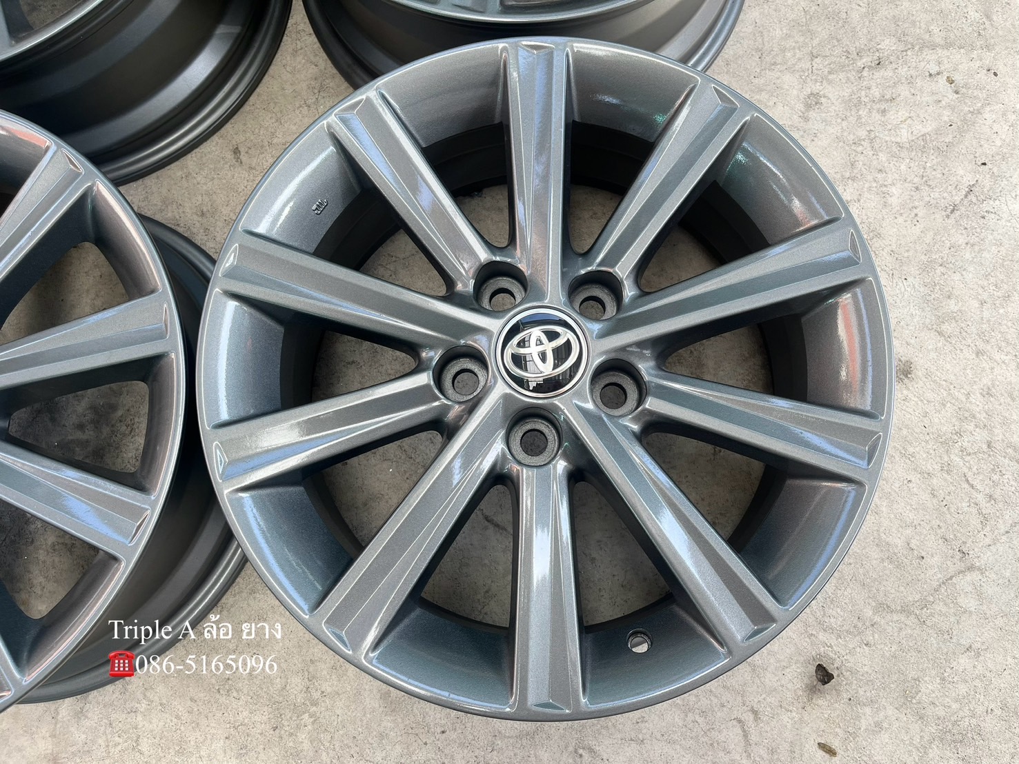✨ล้อแม็ก 5รู114✨Toyota Camry (ลาย 10 ก้าน) ขอบ 17 สีเทา💖สวยกริ๊บ💖