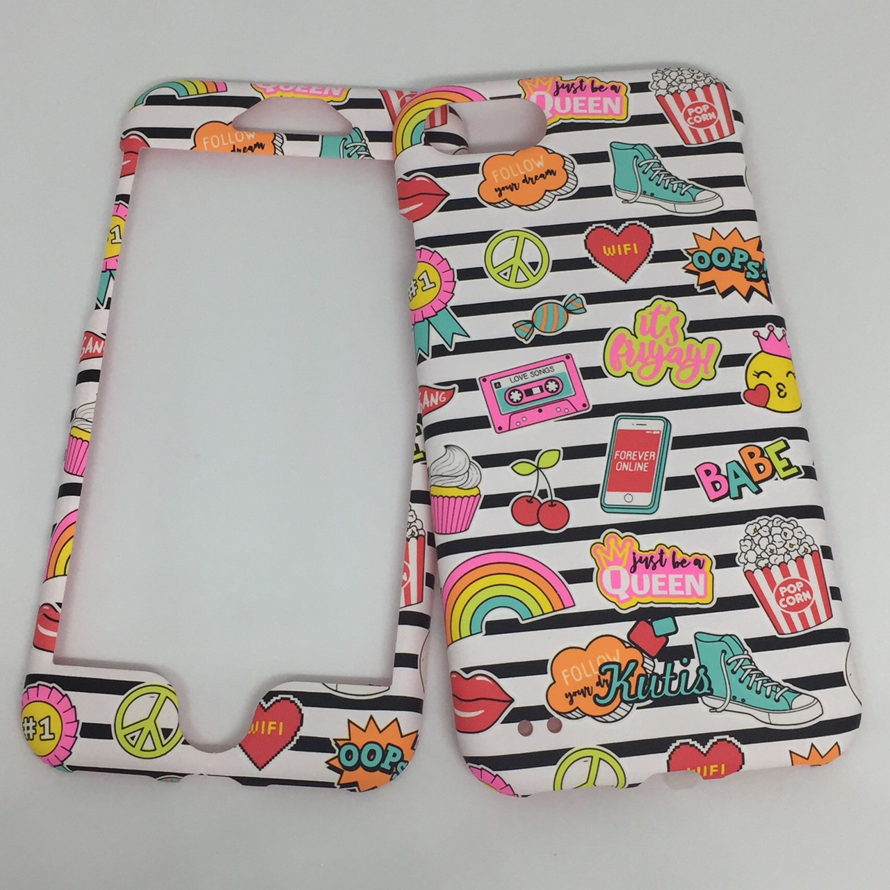 เคสคูทิส(Kutis) ไอโฟน7,8(ลายทางม้าลายBABE)มาใหม่ เคสประกบหน้า-หลัง เคสเรืองแสง เคสลายวินเทจ ร้านSuperhero Klongthom