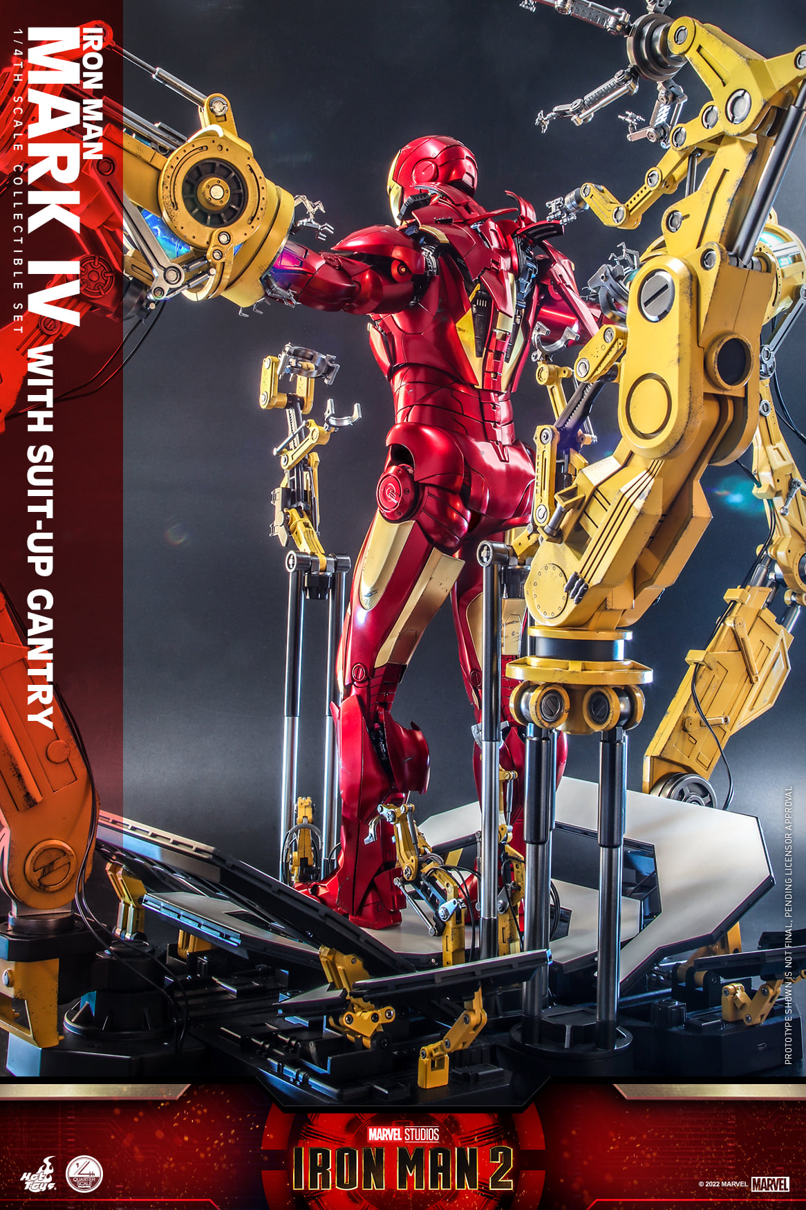Hot Toys QS021 1/4 Iron Man 2 - Iron Man Mark IV with Suit-Up Gantry