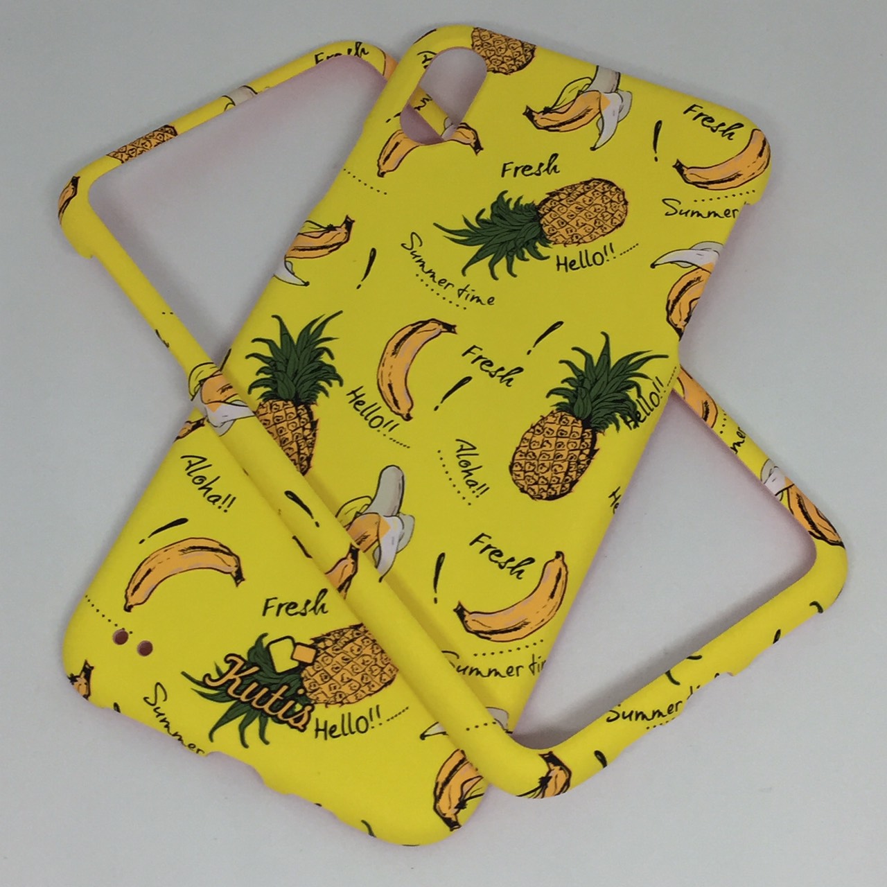 เคสคูทิส(Kutis)ไอโฟนXS MAX(ลายกล้วยกับสัปปะรด)มาใหม่ เคสประกบหน้า-หลัง