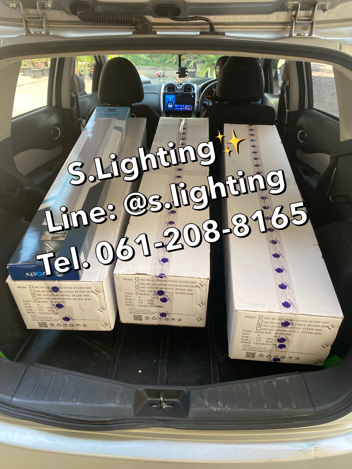 โคมไฟแขวนสลิงเพดาน Linear Office LED 3x18w แสงขาว (เปลี่ยนหลอดได้)