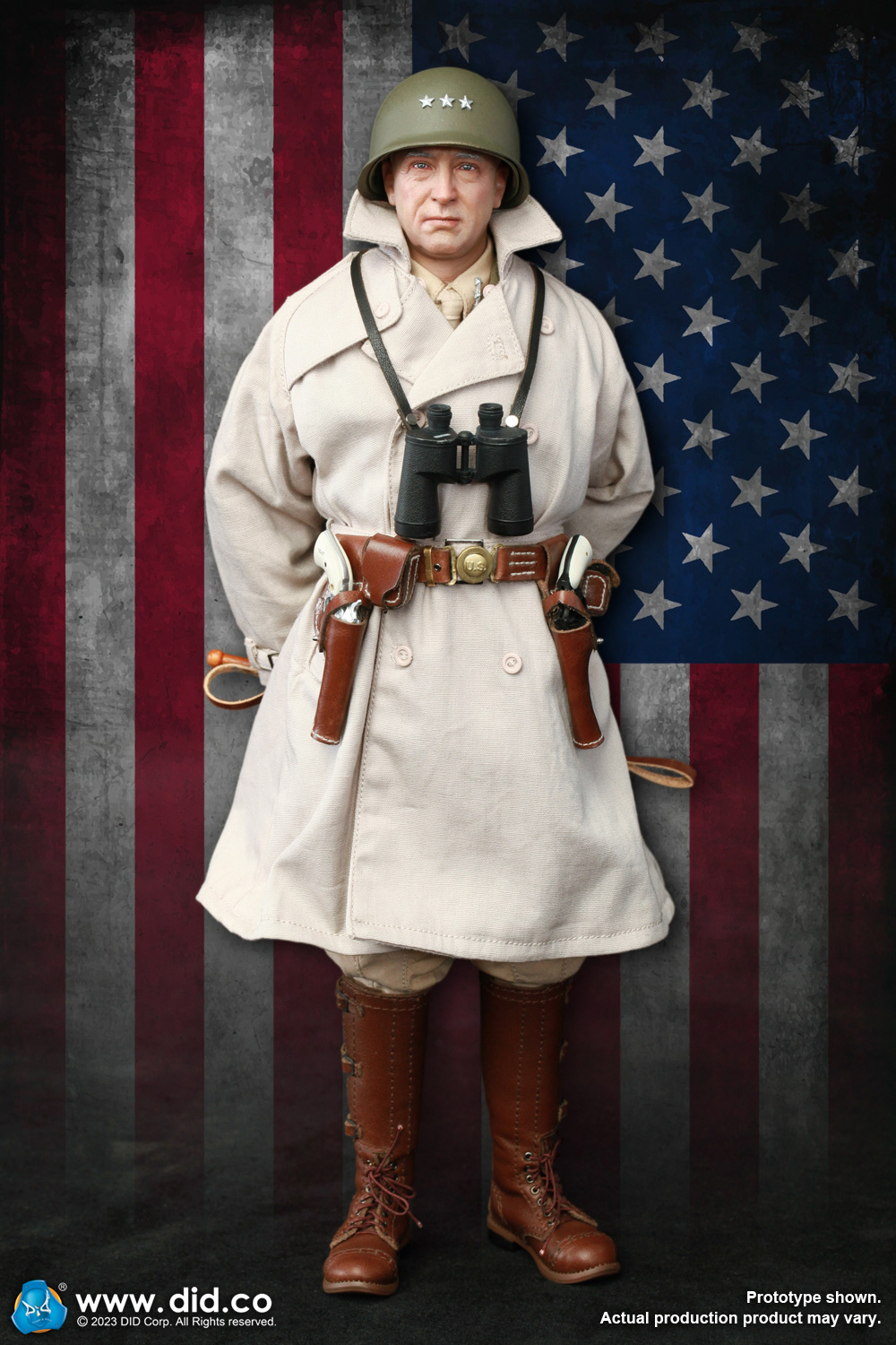DID A80164+E60071 1/6 WWII General of the United States Army - George Smith Patton Jr.+Accessory Kit