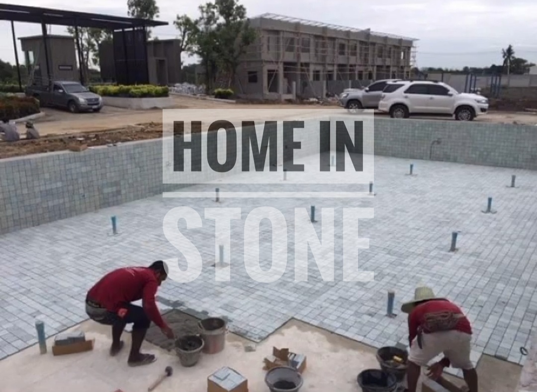 หินธรรมชาติ Green Sukabumi ปูสระว่ายน้ำ เขียว สวย