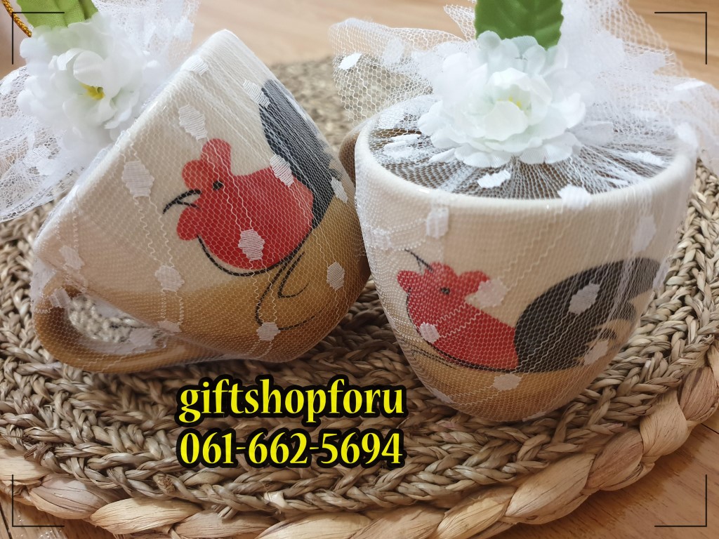 ของชำร่วยงานศพ แก้วกาแฟตราไก่