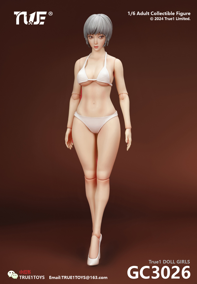 True1Toys GC3026W Female Doll Basic Set Grey Hair with White Skin