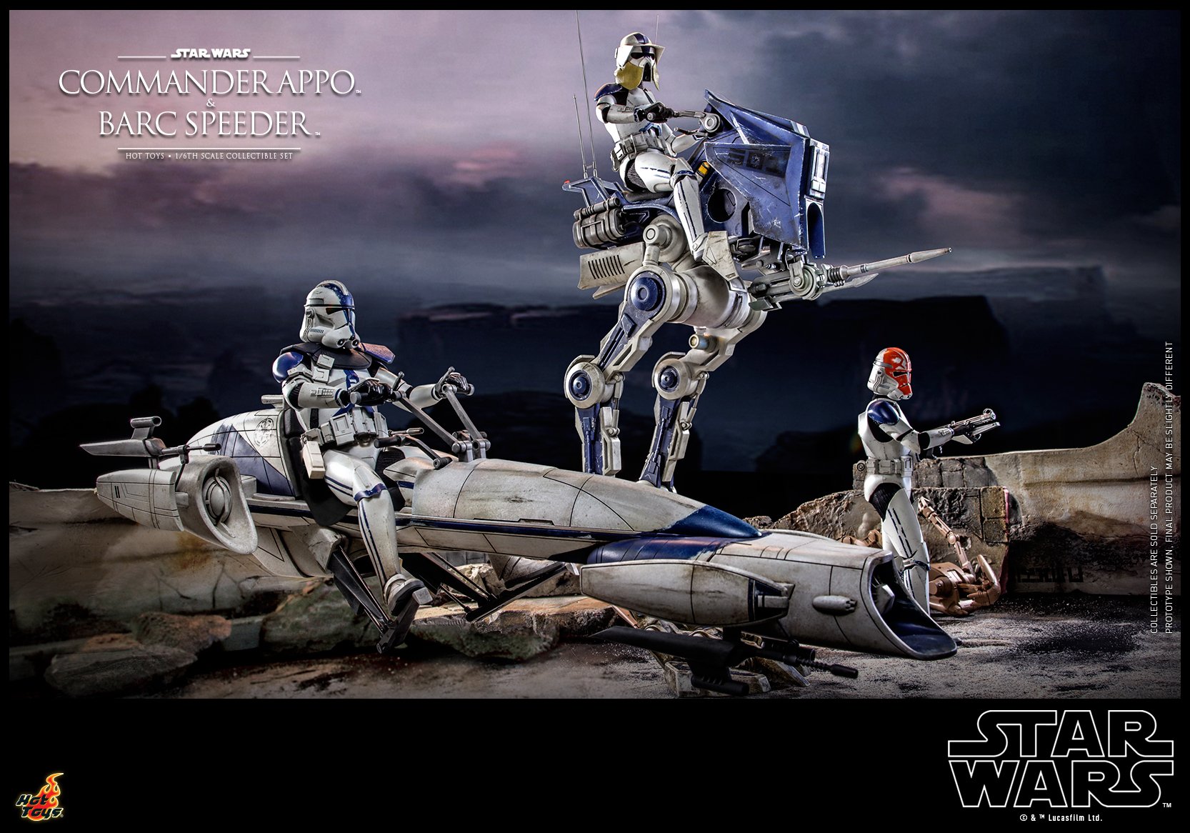 Hot Toys TMS076 1/6 Star Wars: The Clone Wars™ - Commander Appo™ and BARC Speeder™