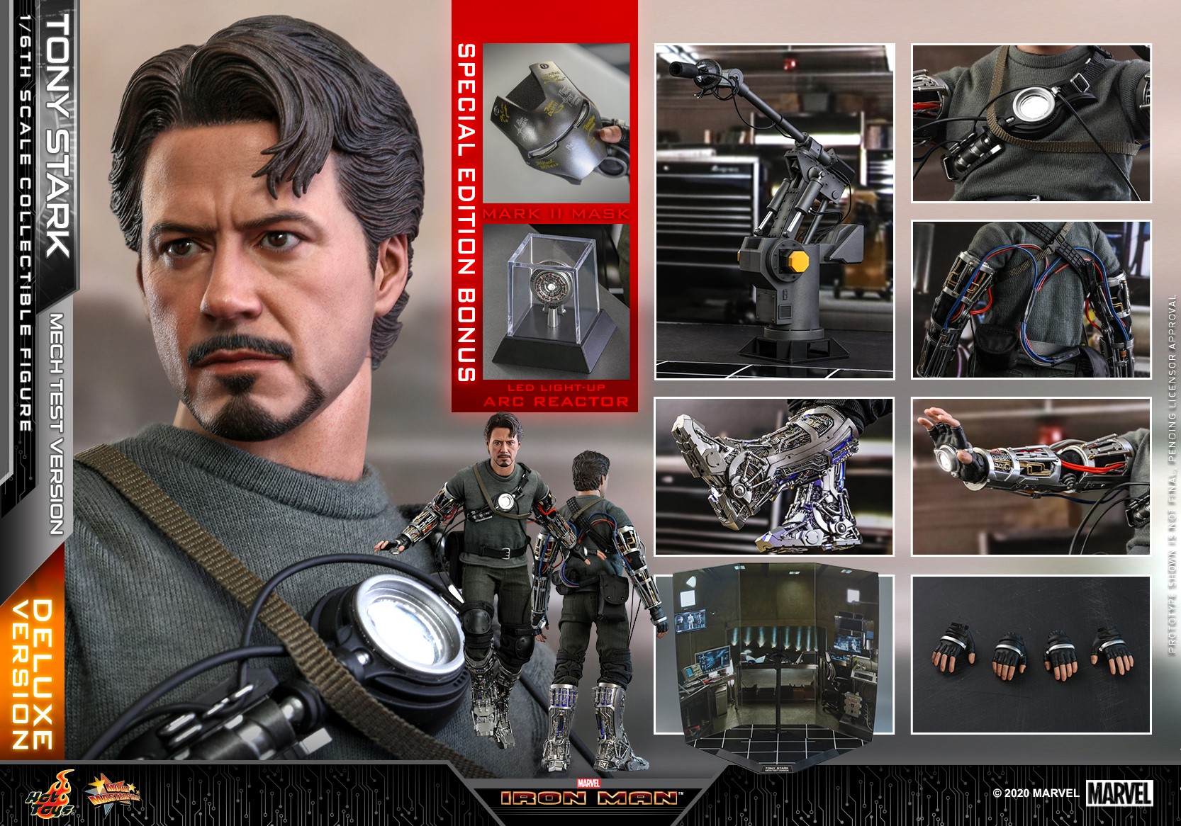 Hot Toys MMS582B 1/6 Iron Man - Tony Stark (Mech Test Version) (Deluxe Version) (Special Edition Bonus)