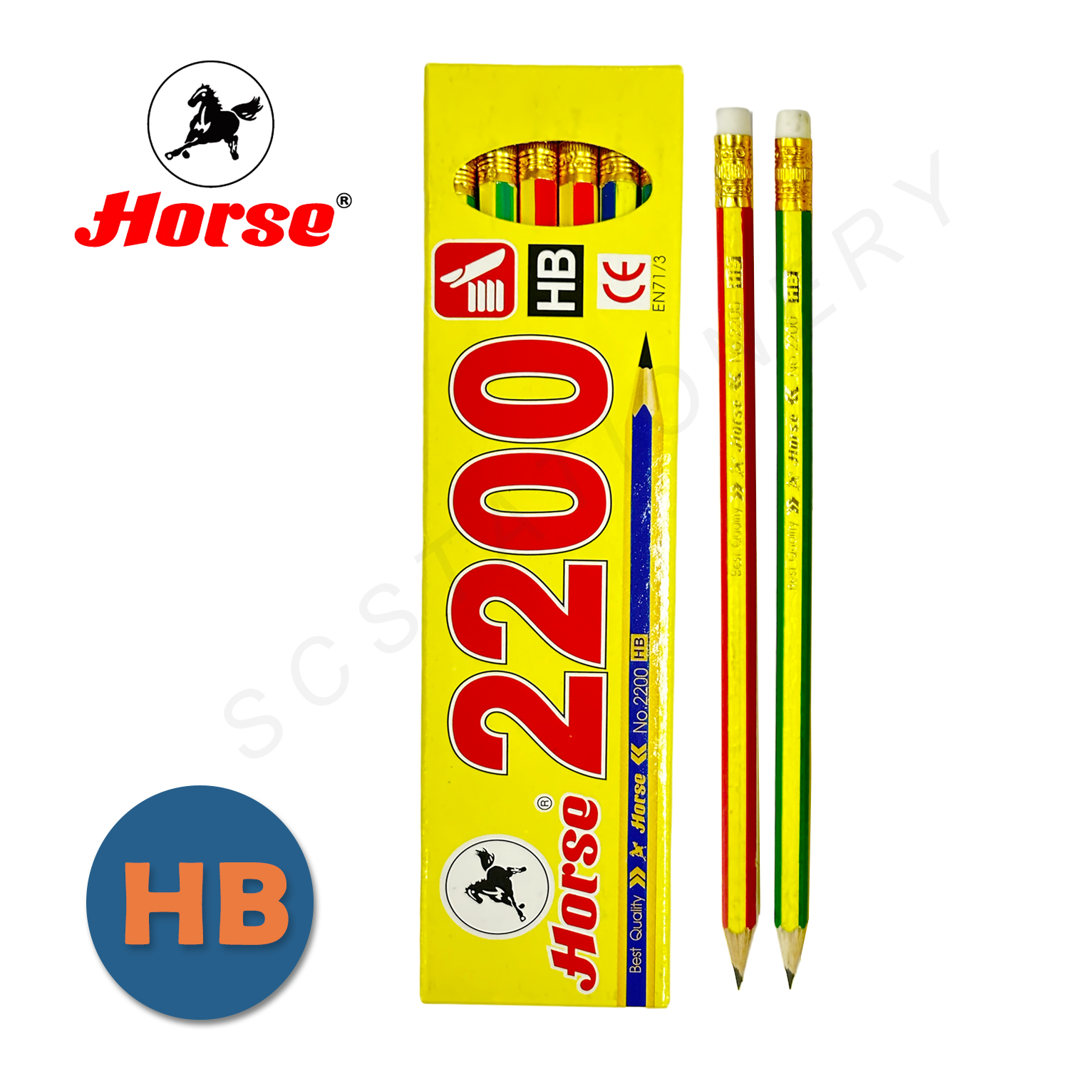 ดินสอดำ HB NO.22200 ตราม้า กล่อง 12แท่ง