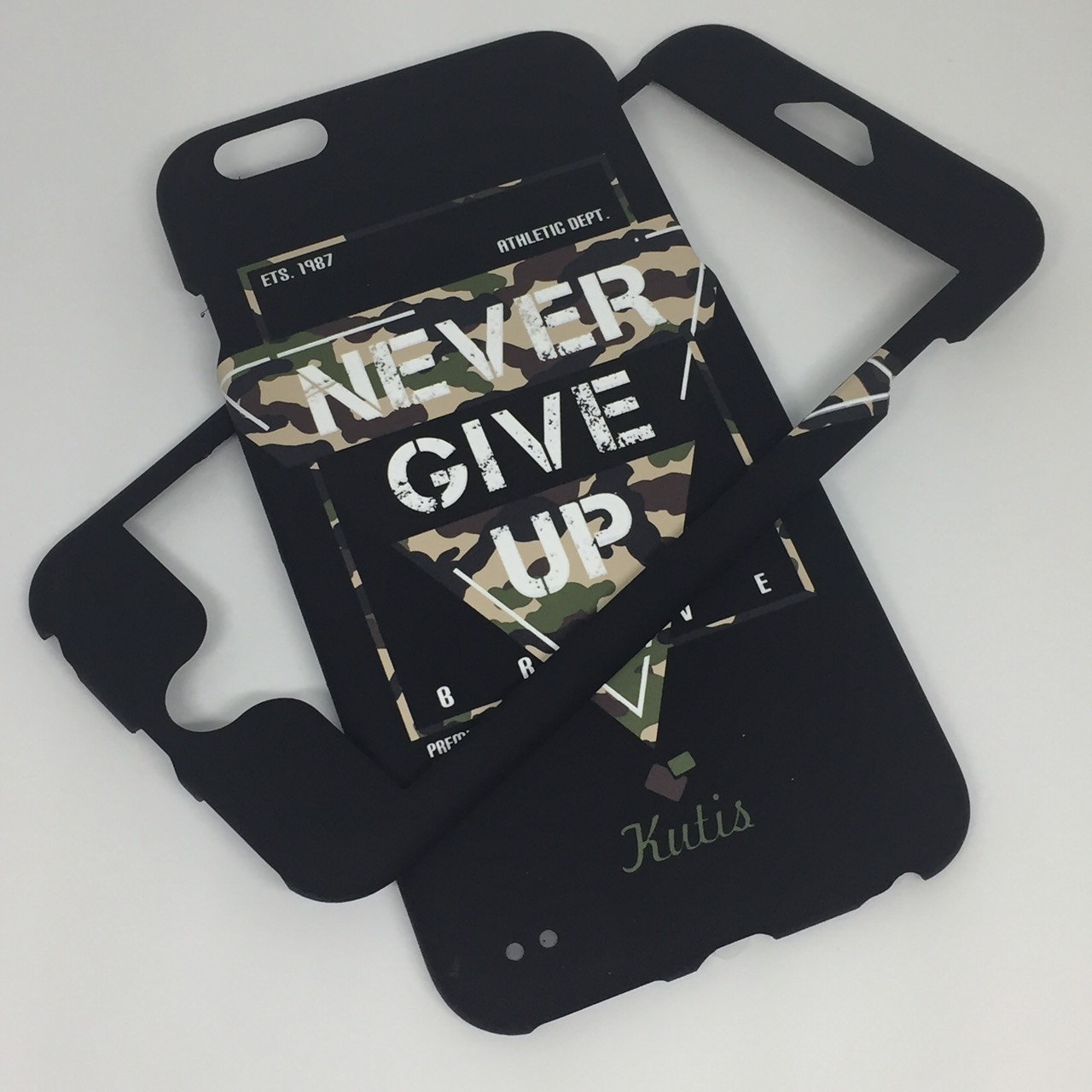 เคสคูทิส(Kutis)ไอโฟน6พลัส,6Sพลัส(ลายNever Give Up)มาใหม่ เคสประกบหน้า-หลัง เคสเรืองแสง เคสลายวินเทจ ร้านSuperhero Klongthom