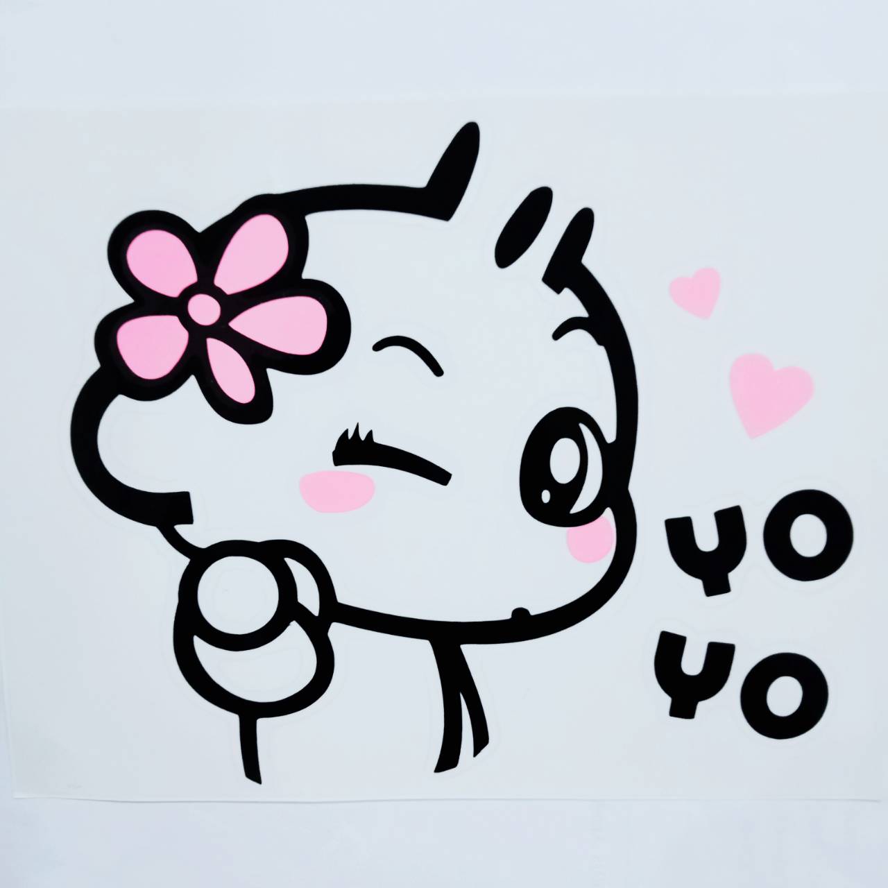 car-058 car sticker cute YOYO / สติ๊กเกอร์ติดรถ ลายน่ารักๆ 11x13 cm