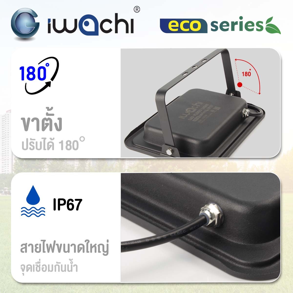 สปอร์ตไลท์ LED Flood Light Eco (กระจกขุ่น) 50w แสงวอร์ม