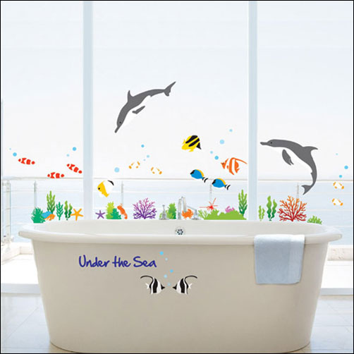 kr-0036 Wall Sticker UNDER THE SEA ขนาดแผ่น 50x70 cm