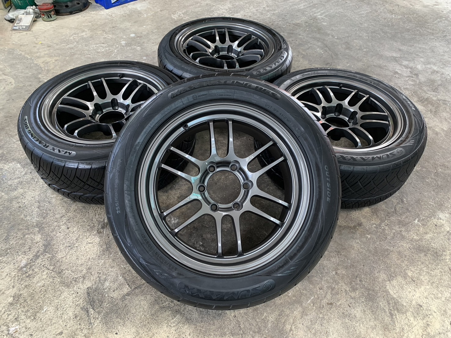 ✨ล้อแม็กพร้อมยาง✨6รู139 RP2 ขอบ 18 สีเทา💖สภาพสวย💖