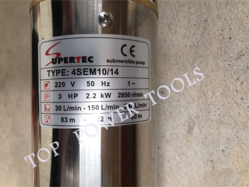 ปั๊มบาดาลบ่อ4" 4SEM 10/14(2"x3HP)220V.SUPERTEC