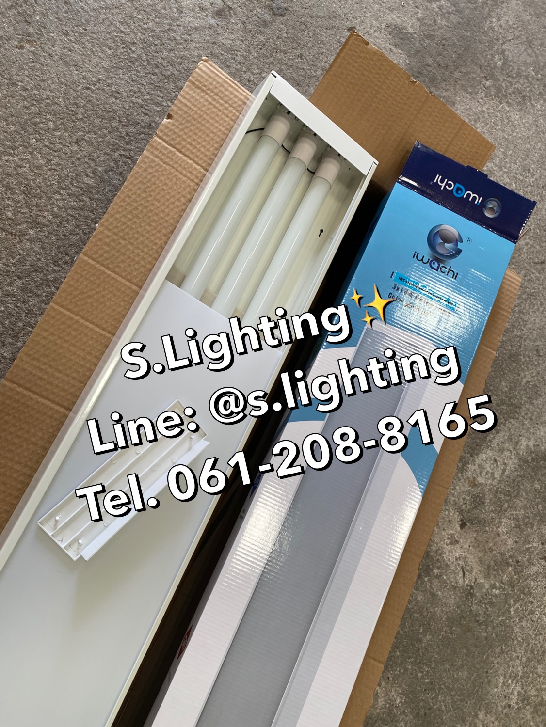 โคมไฟแขวนสลิงเพดาน Linear Office LED 3x18w แสงขาว (เปลี่ยนหลอดได้)