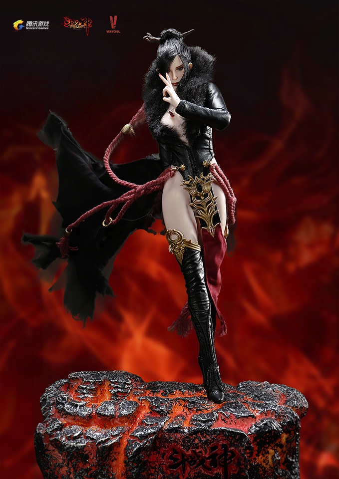 VERYCOOL DZS-003 + VCF-2028 1/6 “Dou Zhan Shen” Series of Tencent Game - RAKSA + Stone-Shaped Display Stand